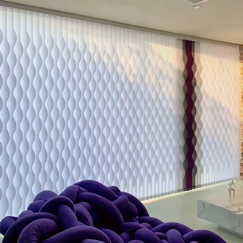 Rideaux de stores verticaux S Wave pour porte coulissante en verre