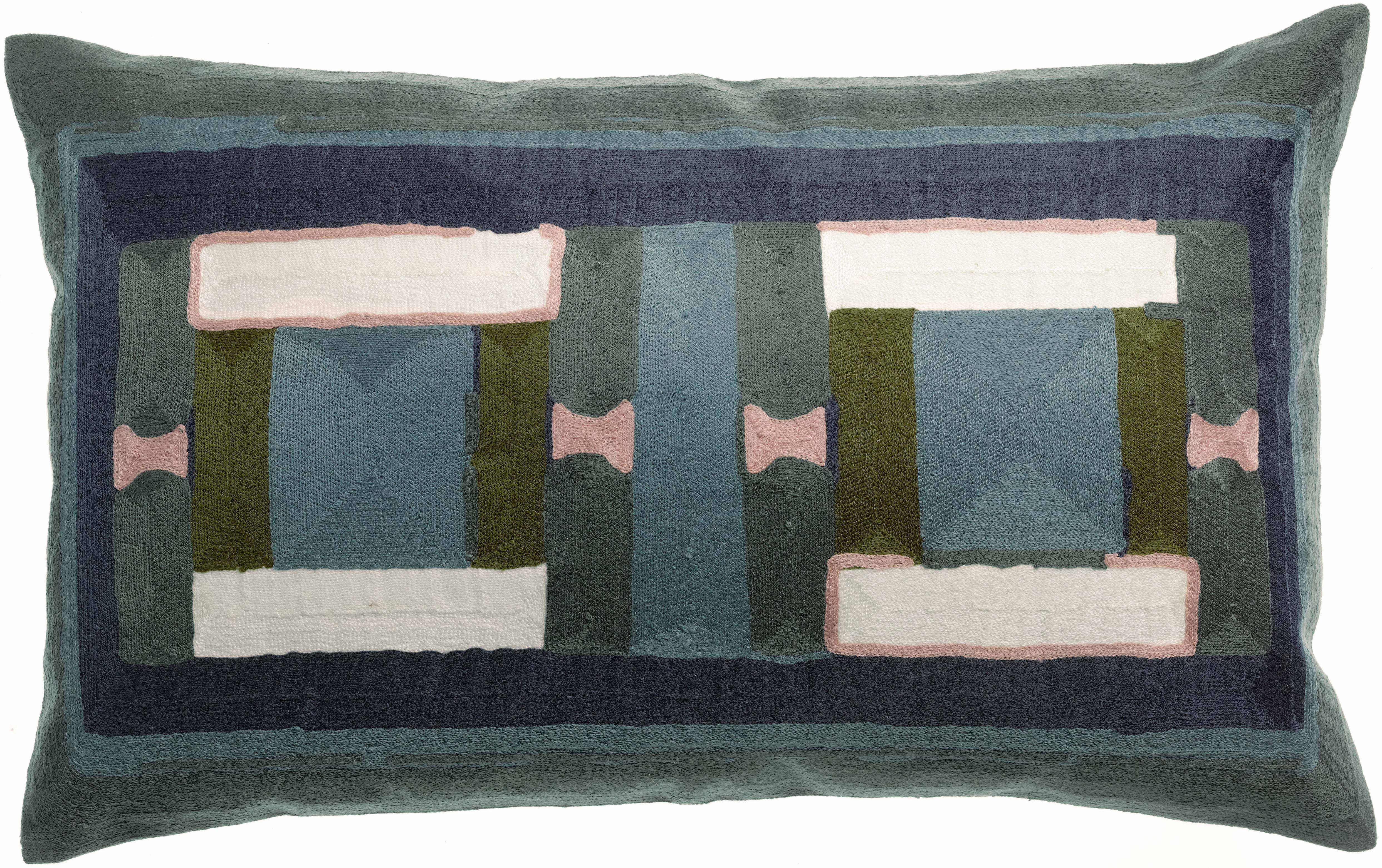 Coussin brod Taho Vert de gris 40 x 65