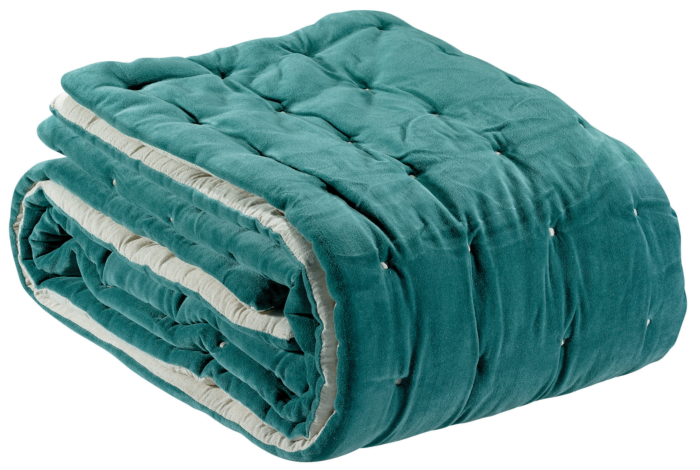 Chemin de Lit Uni Elise Vert de Gris 90 X 240