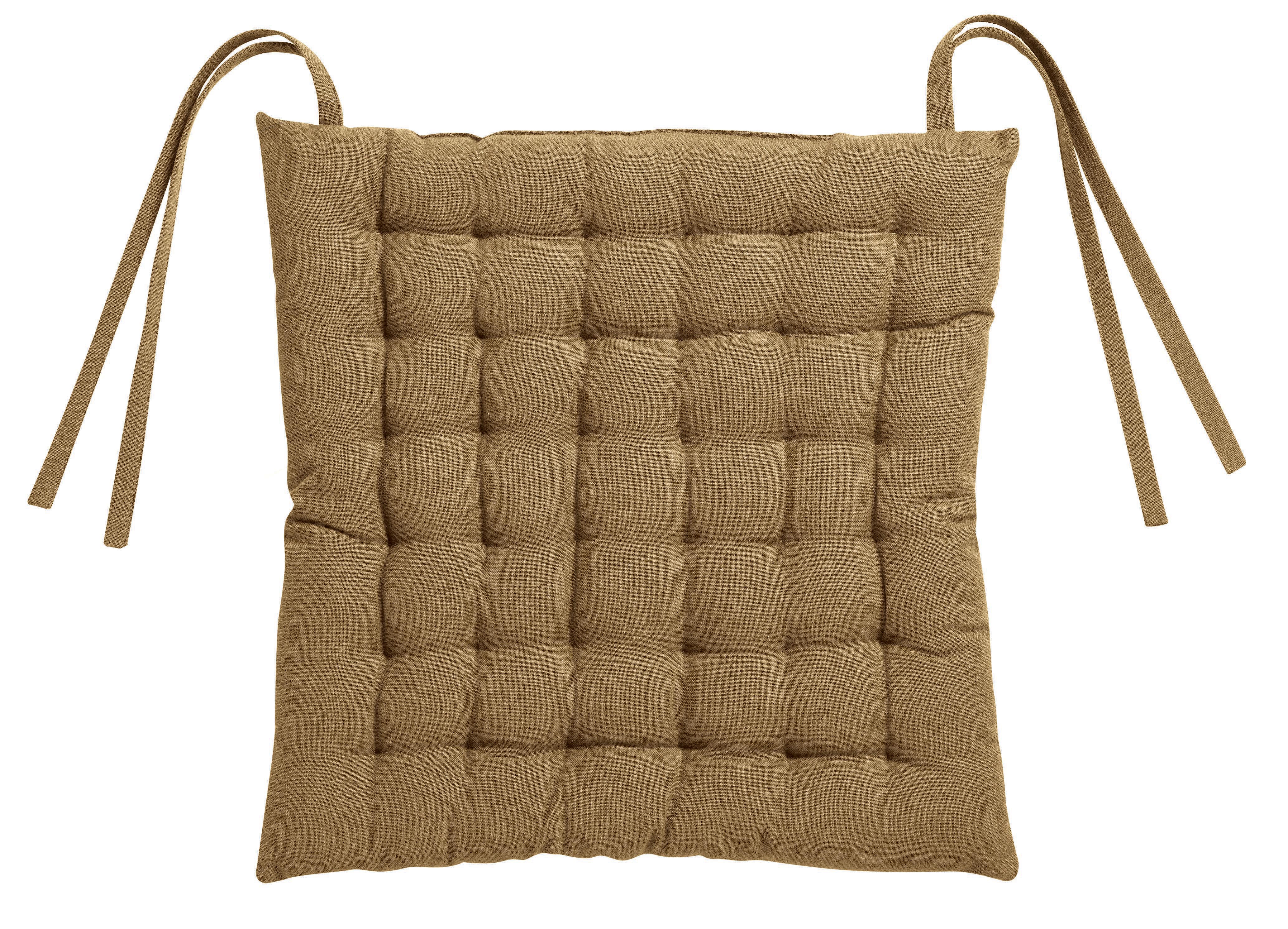 Galette de chaise 36 points Zea recycle Tabac 38 x 38 x 3 cm