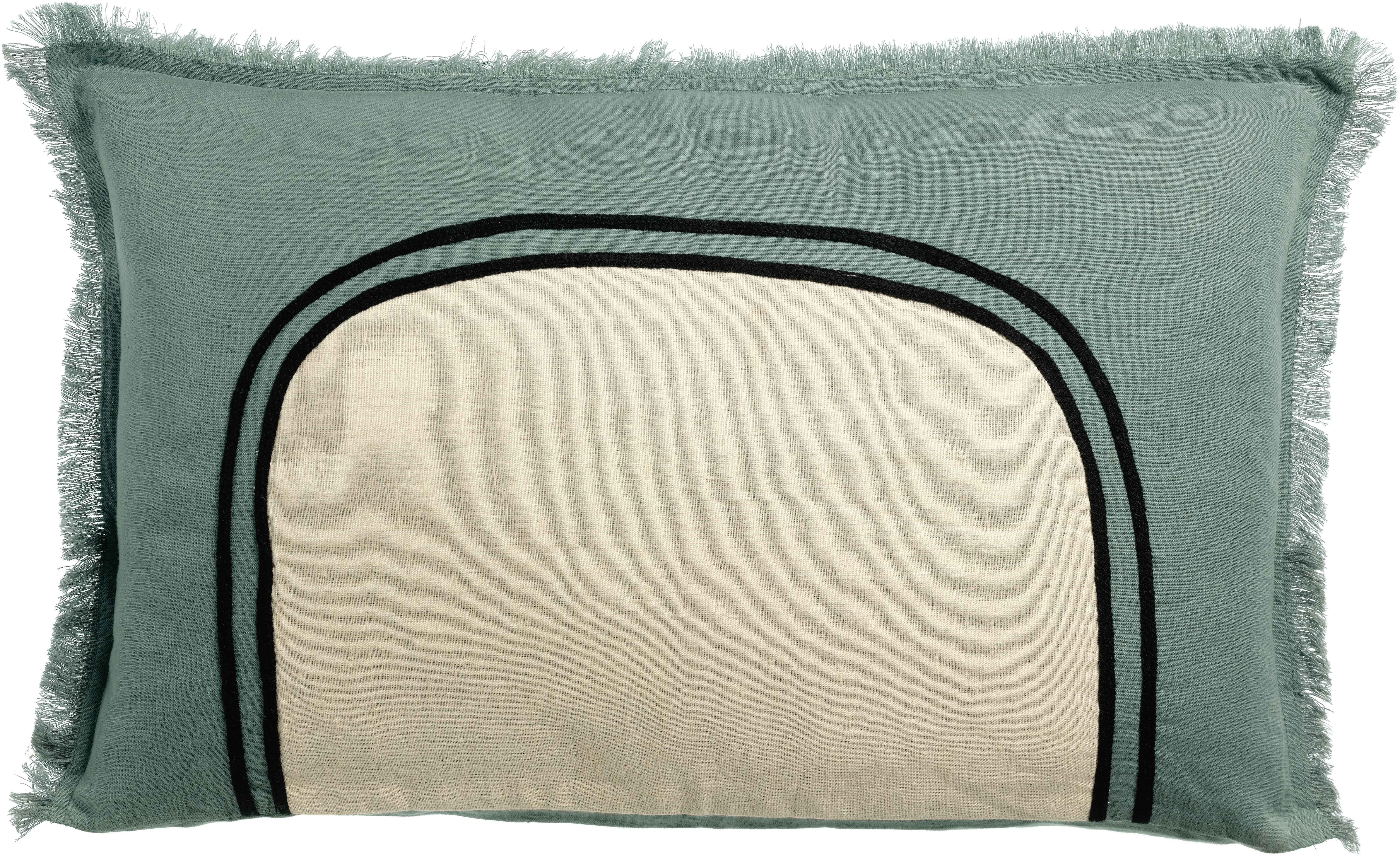 Coussin bicolore Laly Prusse 40 x 65