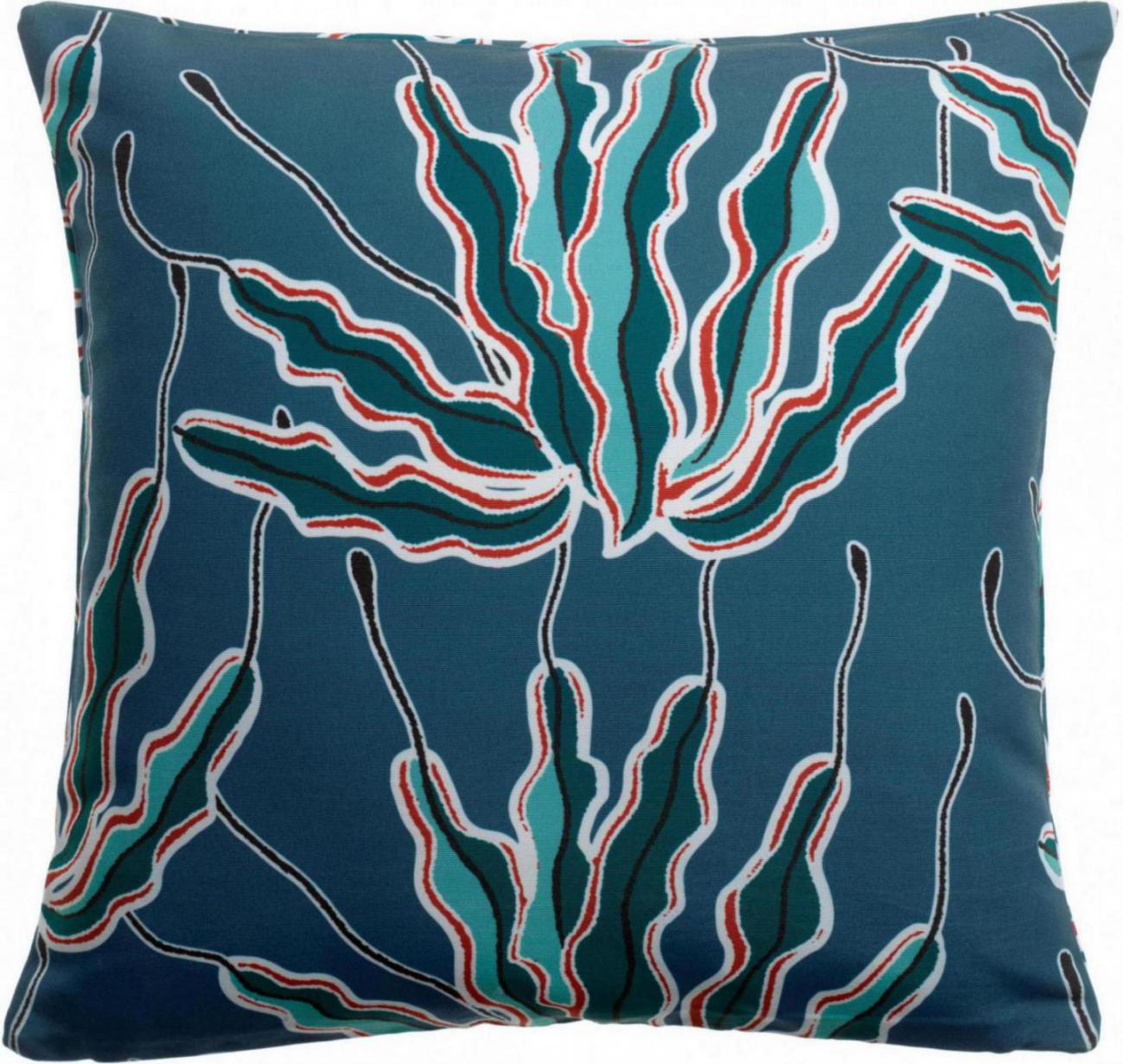 Coussin imprim Alga outdoor Indigo 45 x 45