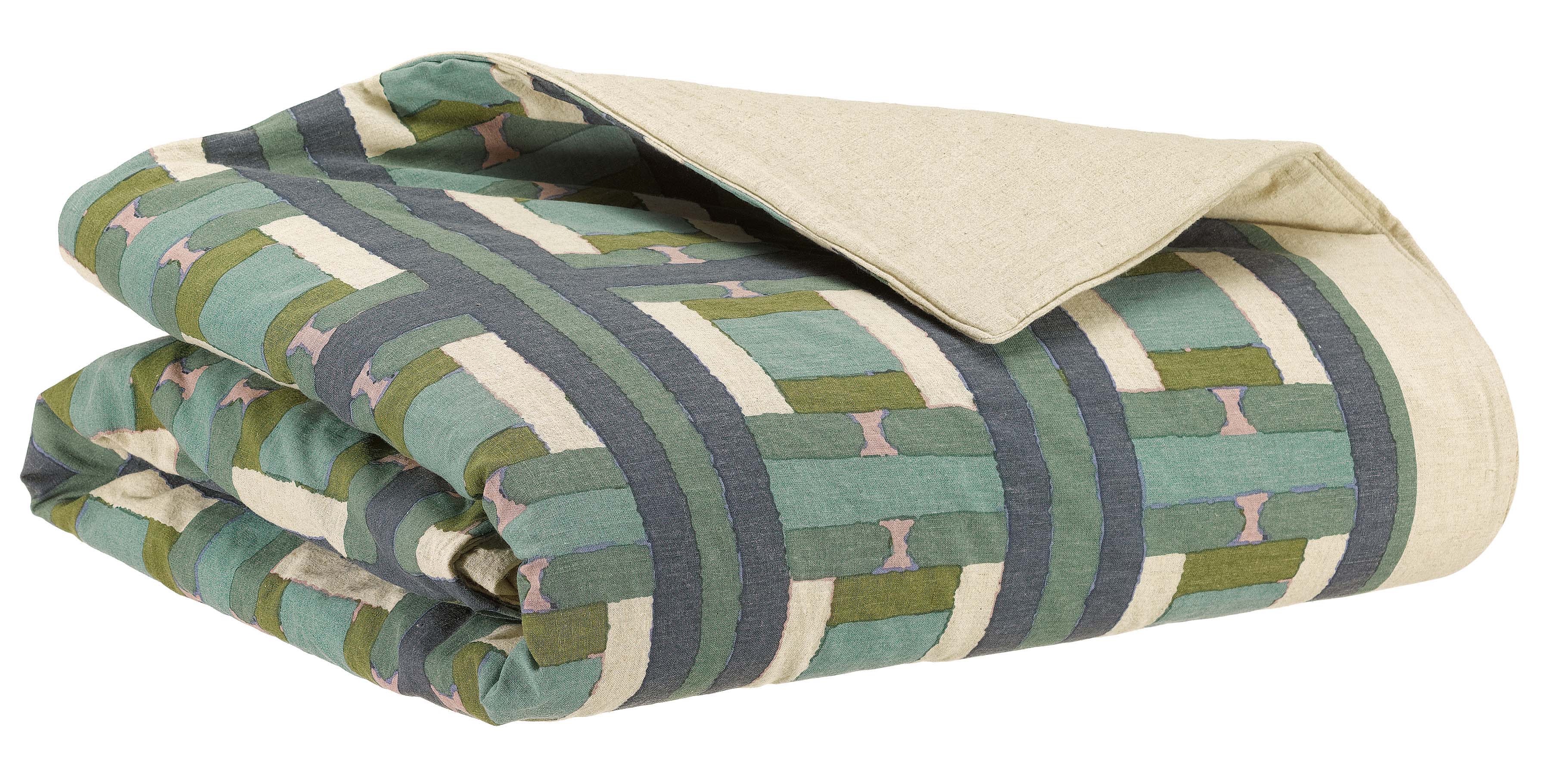 Plaid imprim Taho Vert de gris 135 x 200