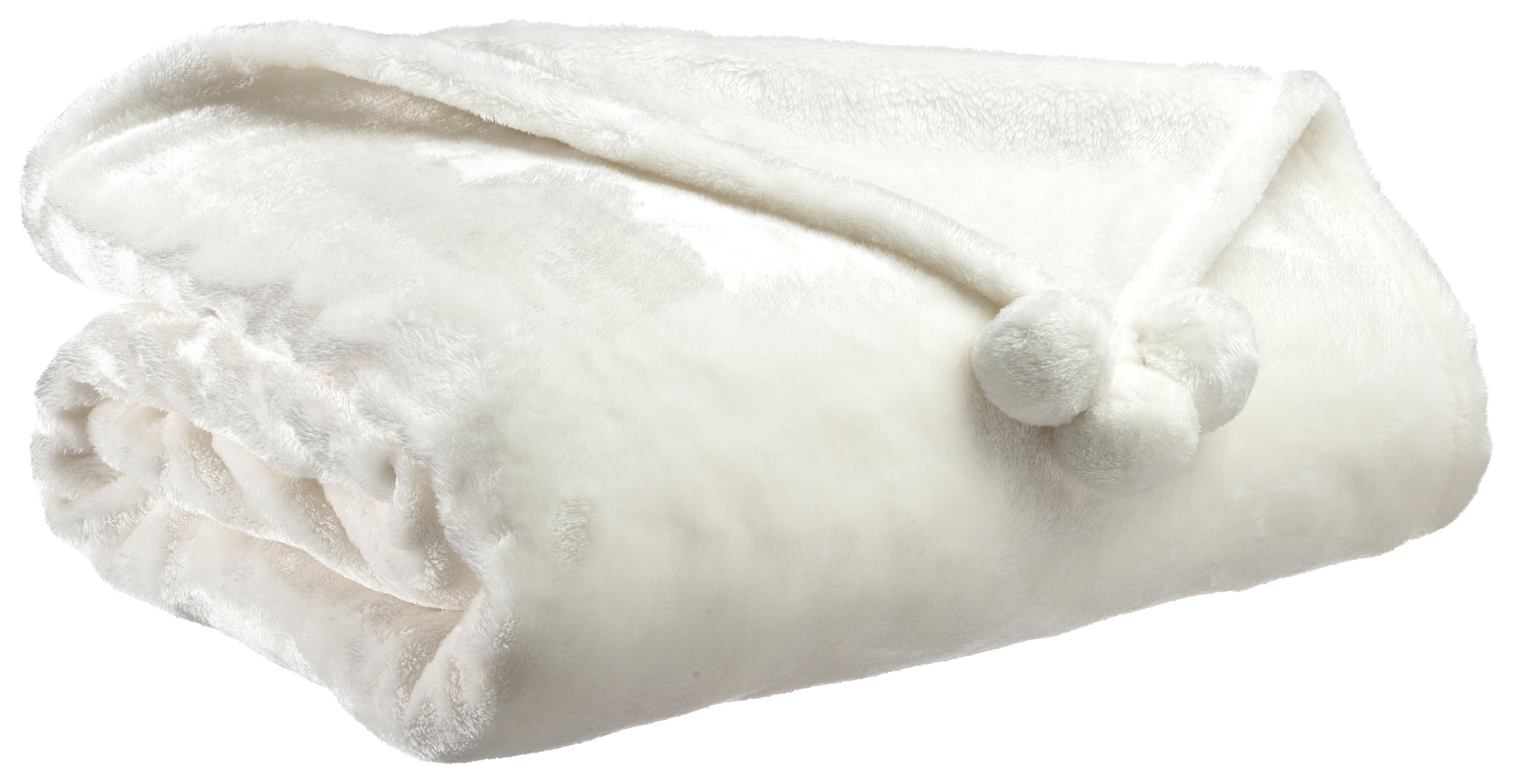 Plaid Tender pompons Neige 130 x 170
