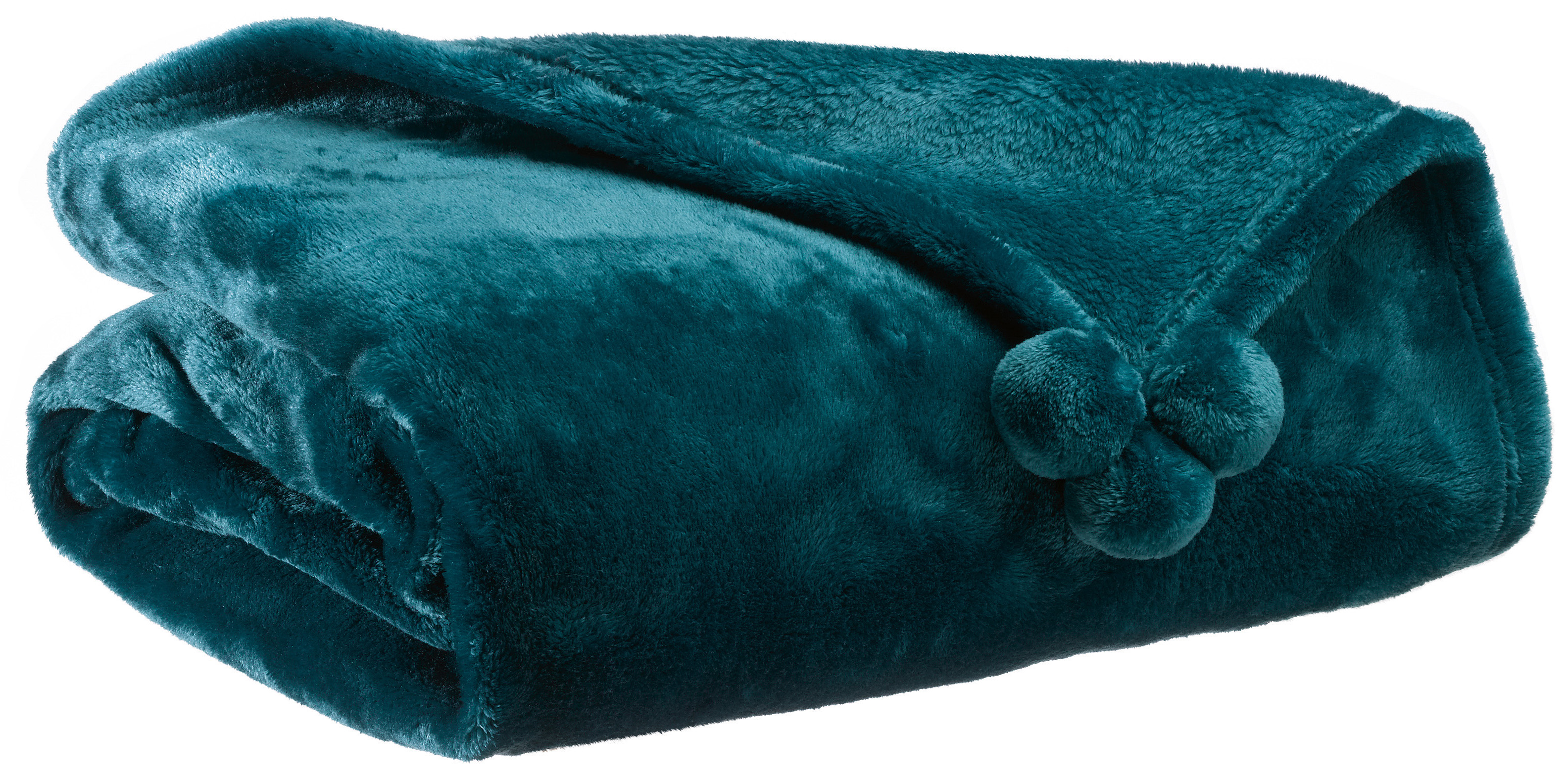 Plaid Tender pompons Paon 130 x 170