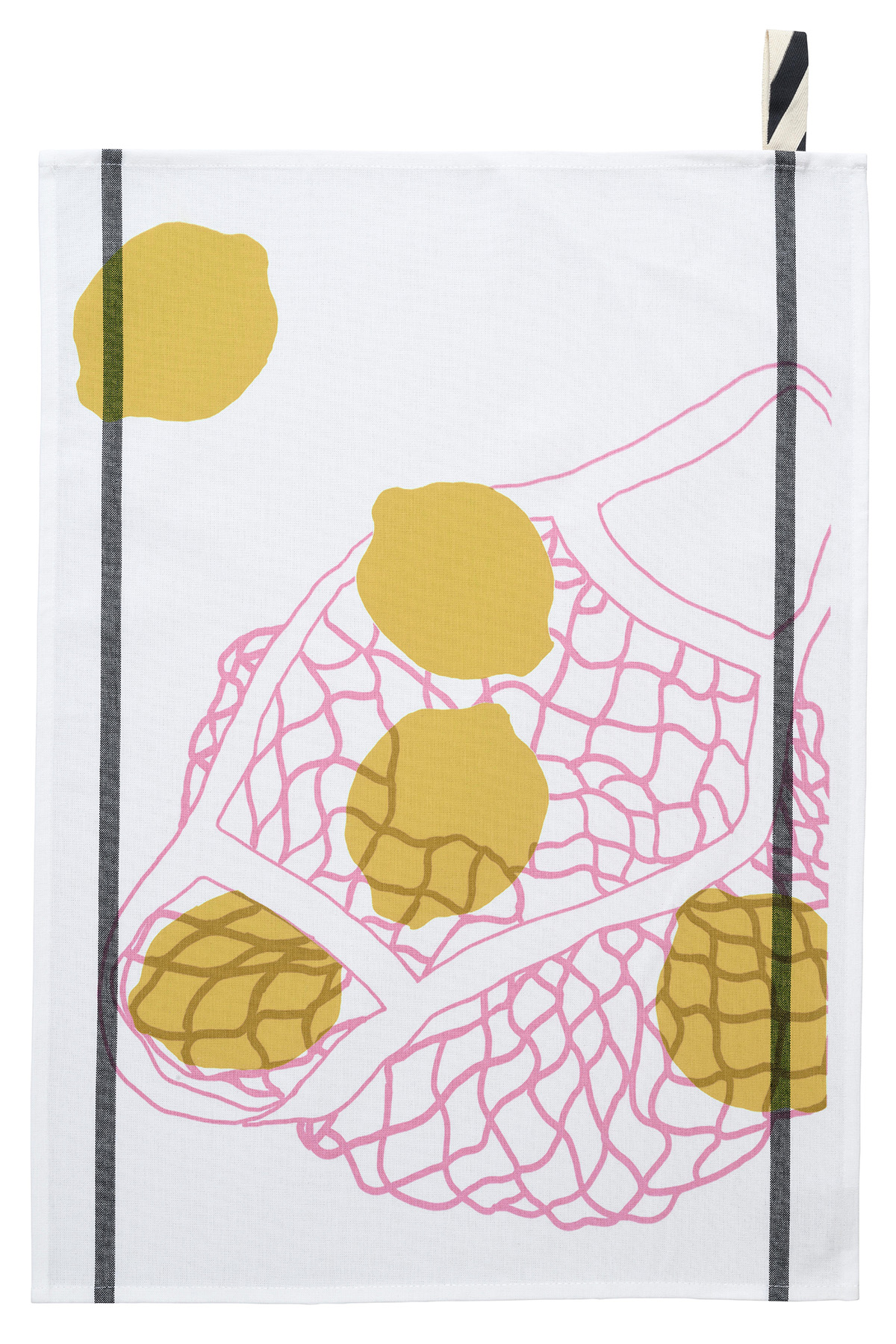 Torchon filet Citron Jaune Blanc 50 x 70