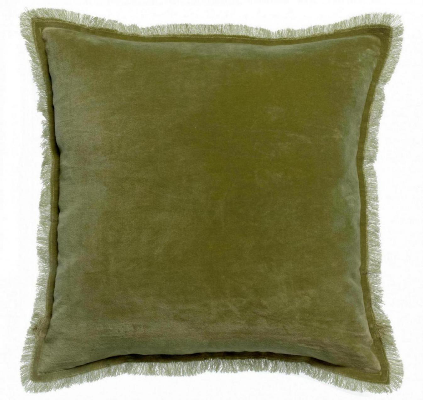 Coussin uni Fara Olive 45 x 45