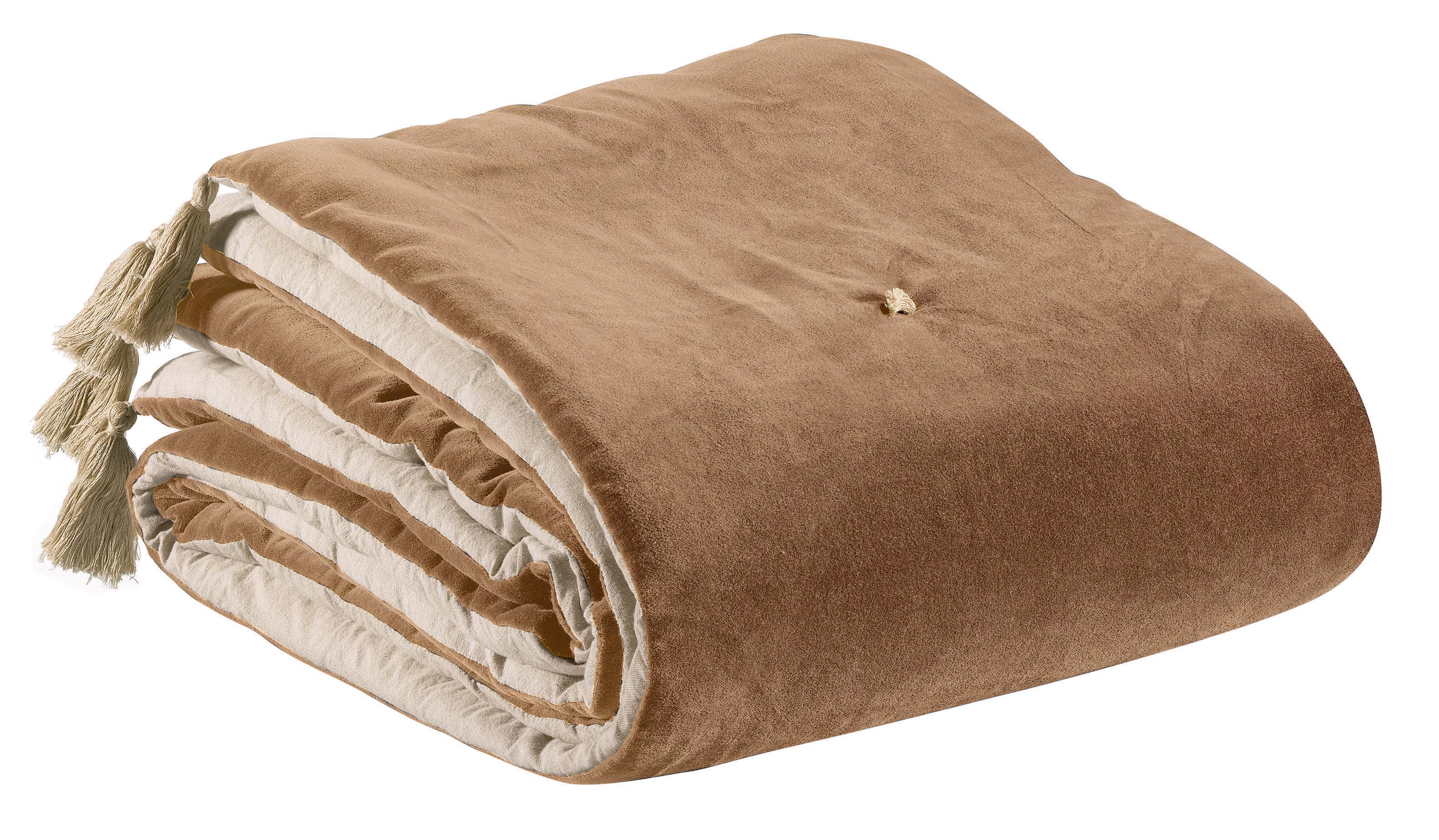 Edredon pompons Elise Ficelle 80 x 180