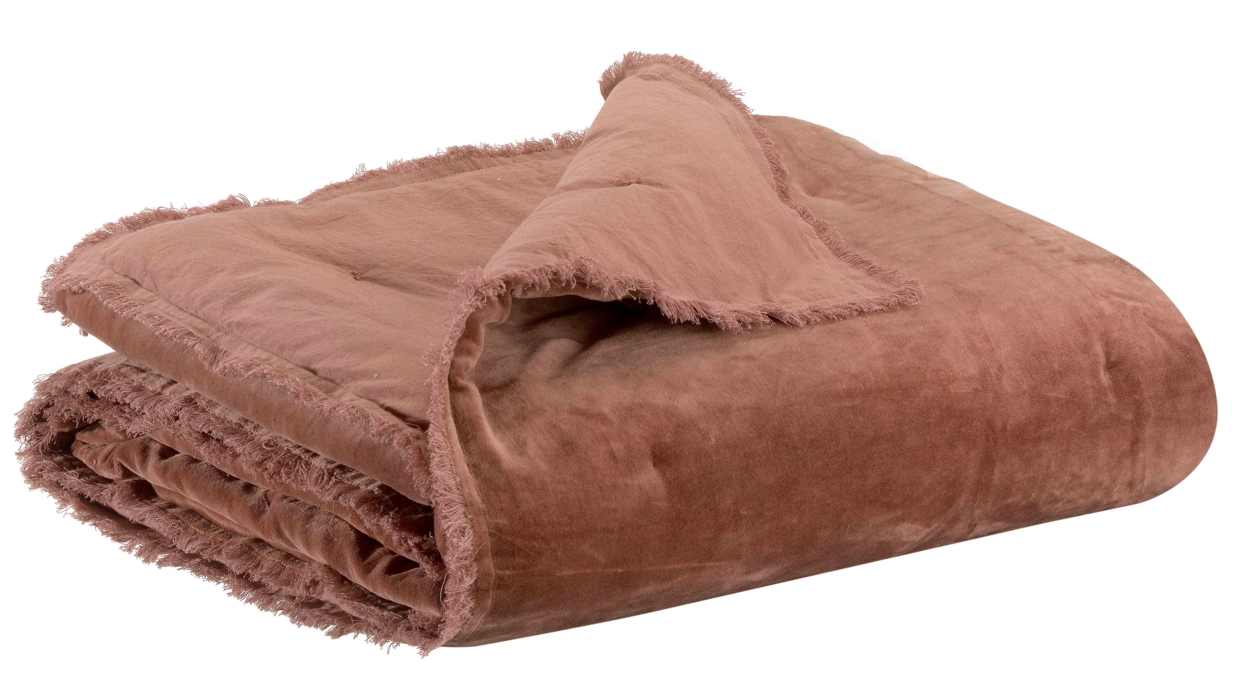 Plaid uni Fara Bois de rose 135 x 200