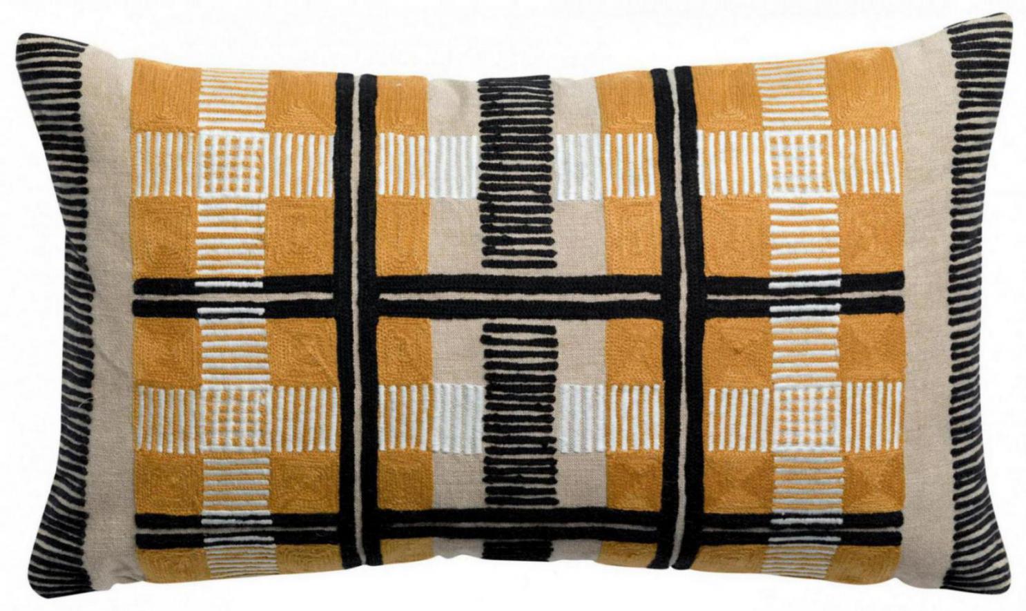 Coussin Eden brod Ocre 30 x 50