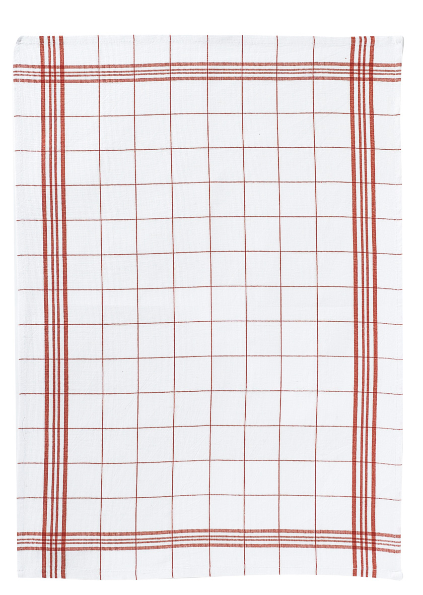 Torchon Carreaux rouge  50 X 70