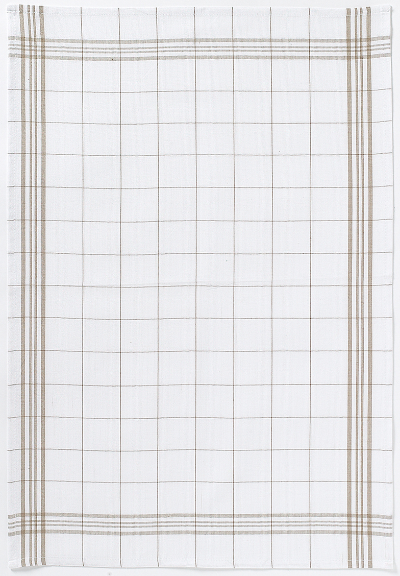 Torchon Carreaux taupe  50 X 70
