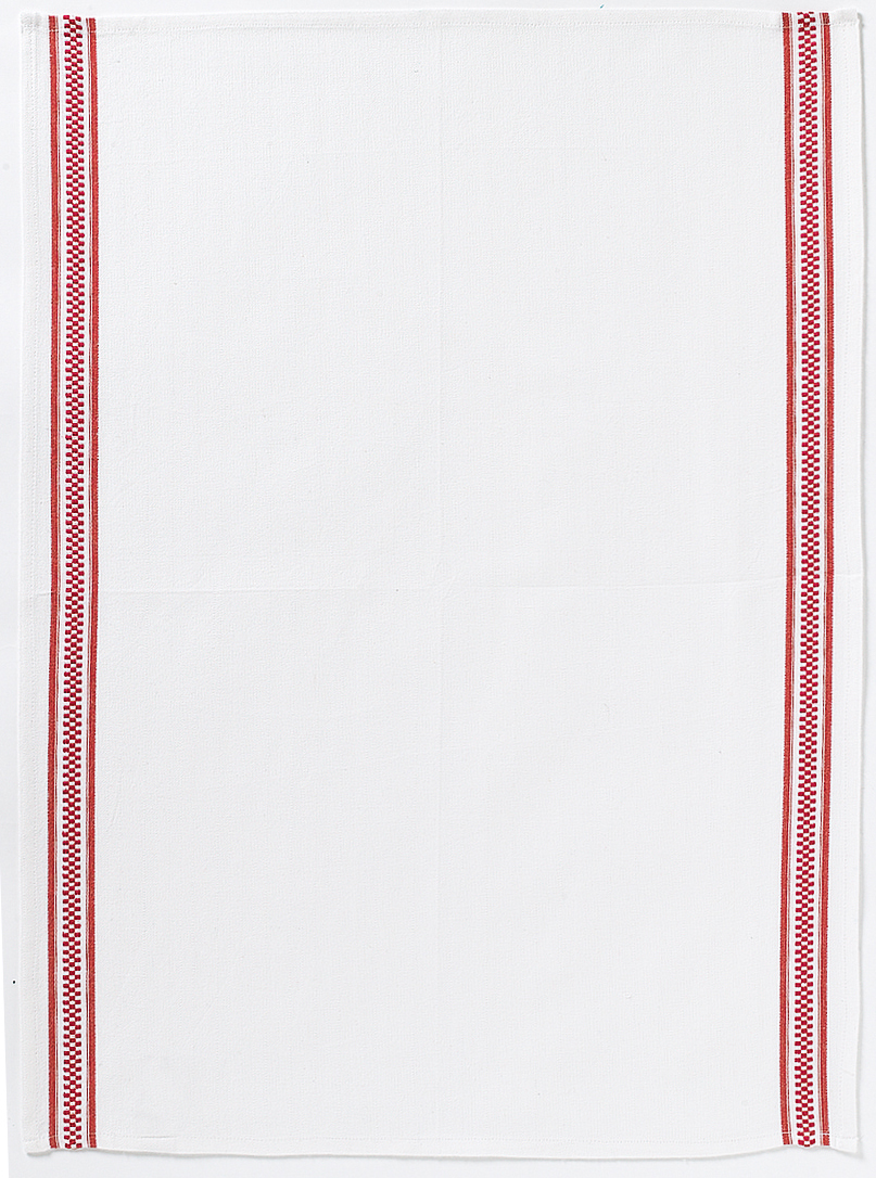 Torchon Damier rouge  50 X 70