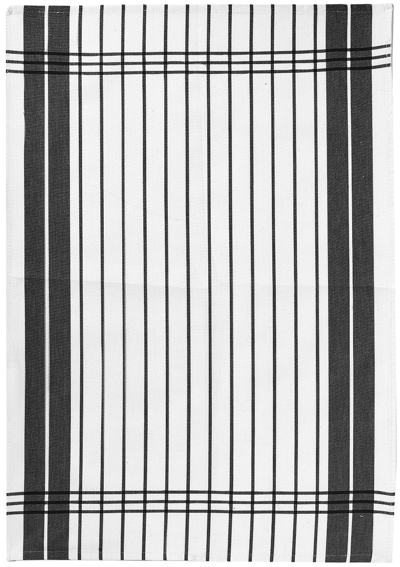 Torchon Petites Rayures noir  50 X 70