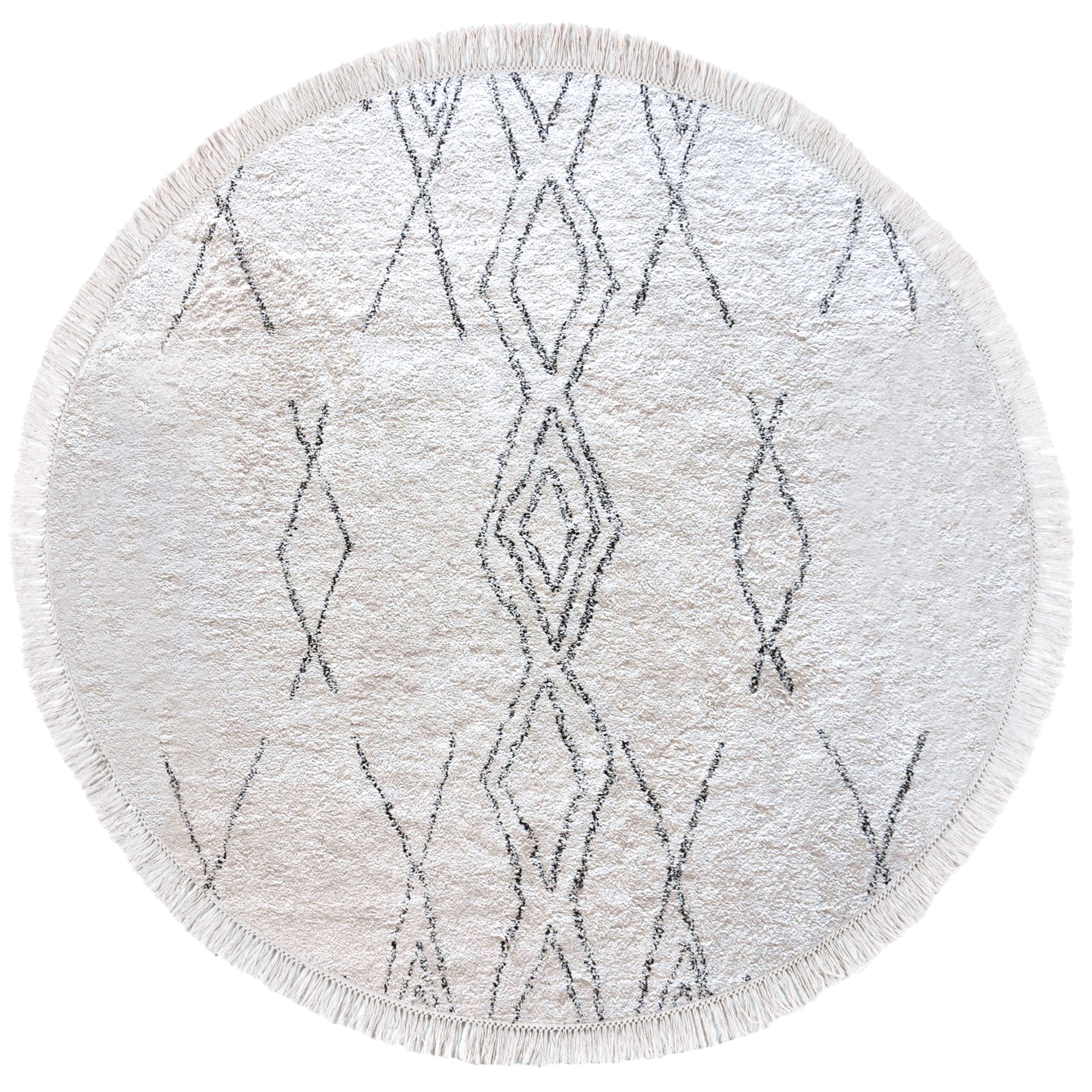 Tapis Crimble Ivoire/charbon Diamtre 160