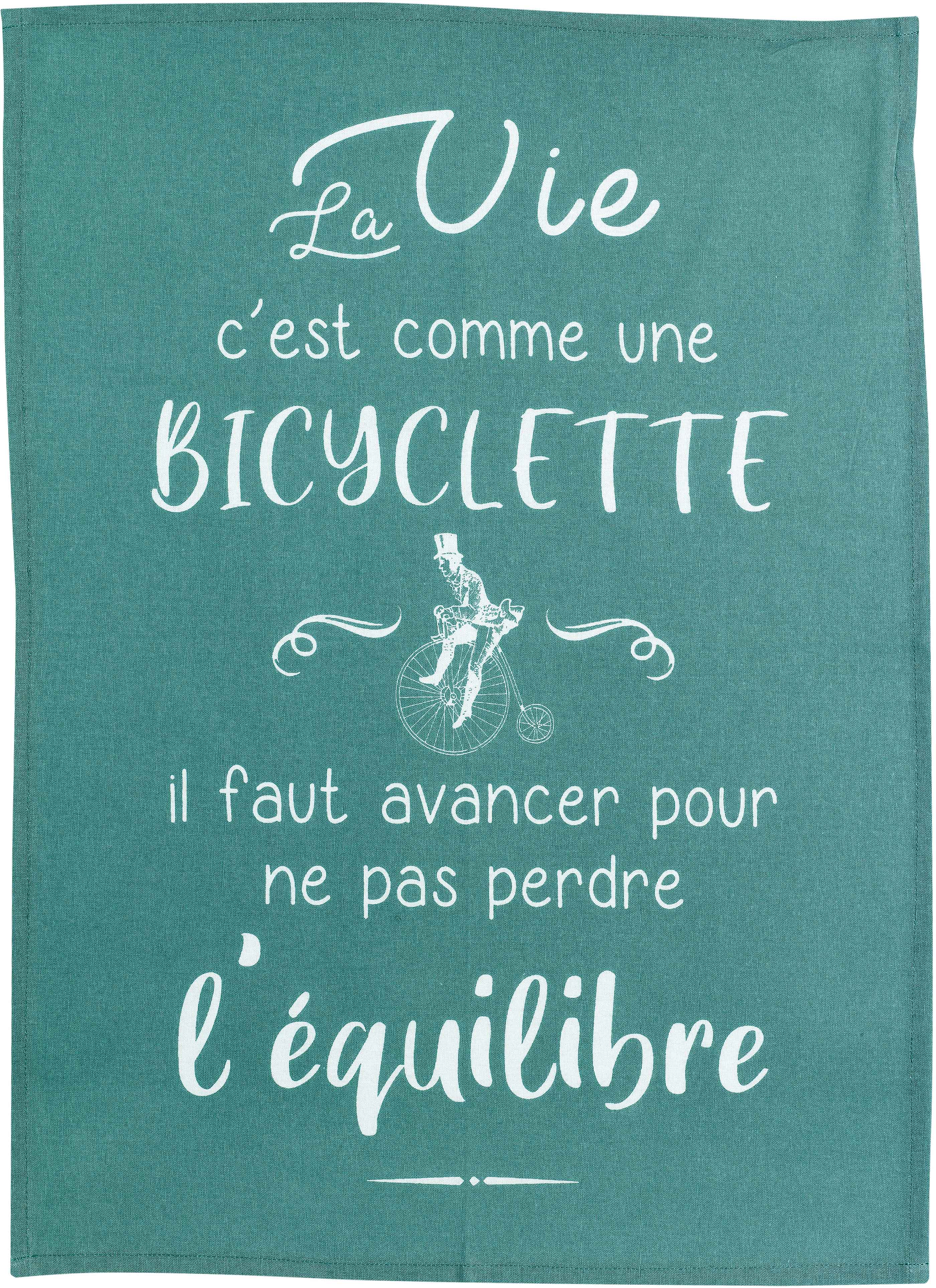 Torchon Bicyclette Paon 50 x 70