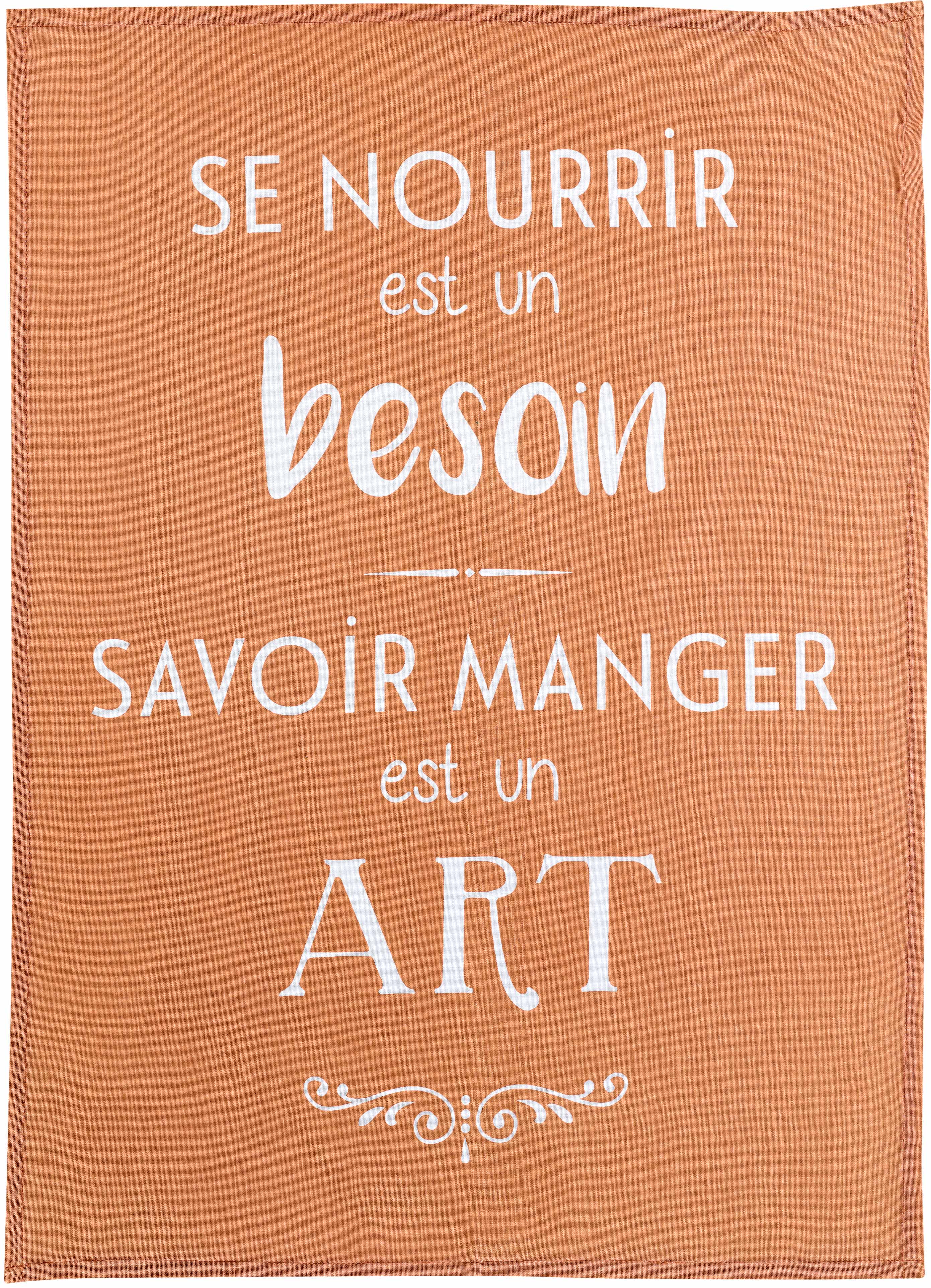 Torchon Savoir manger Caramel 50 x 70